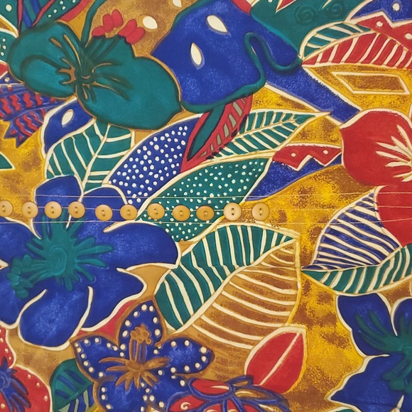 Vintage Silk Blouse Hawaiian Floral Women's Large 100% Washed Silk - Picture 3 of 11